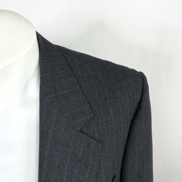 Ermenegildo Zegna Pinstriped 39 Custom Blazer Sport Coat Jacket Gray - Picture 2 of 15